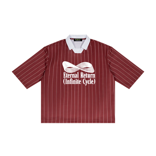 Classic Logo Pinstripe Collared Soccer Jersey