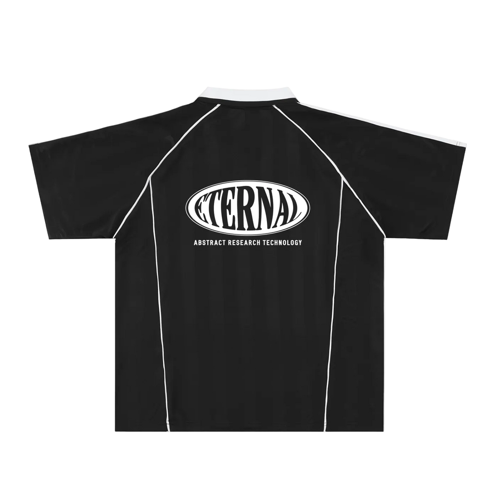 Oval Logo Shadow Stripe Collared Soccer Jersey
