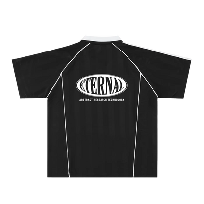 Oval Logo Shadow Stripe Collared Soccer Jersey
