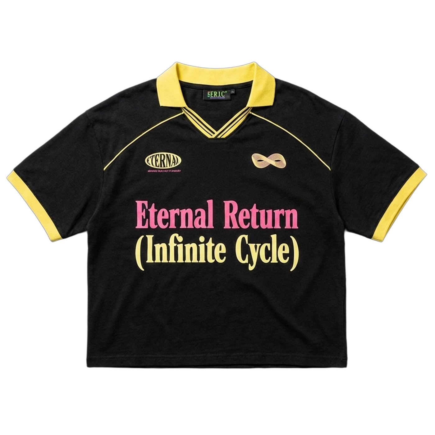 E.R.I.C. カラーパイピング ボクシーサッカーTシャツ