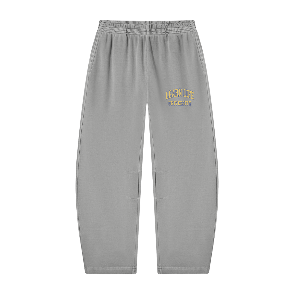 "LEARN LIFE" Vintage Washed Barrel Leg Sweatpants