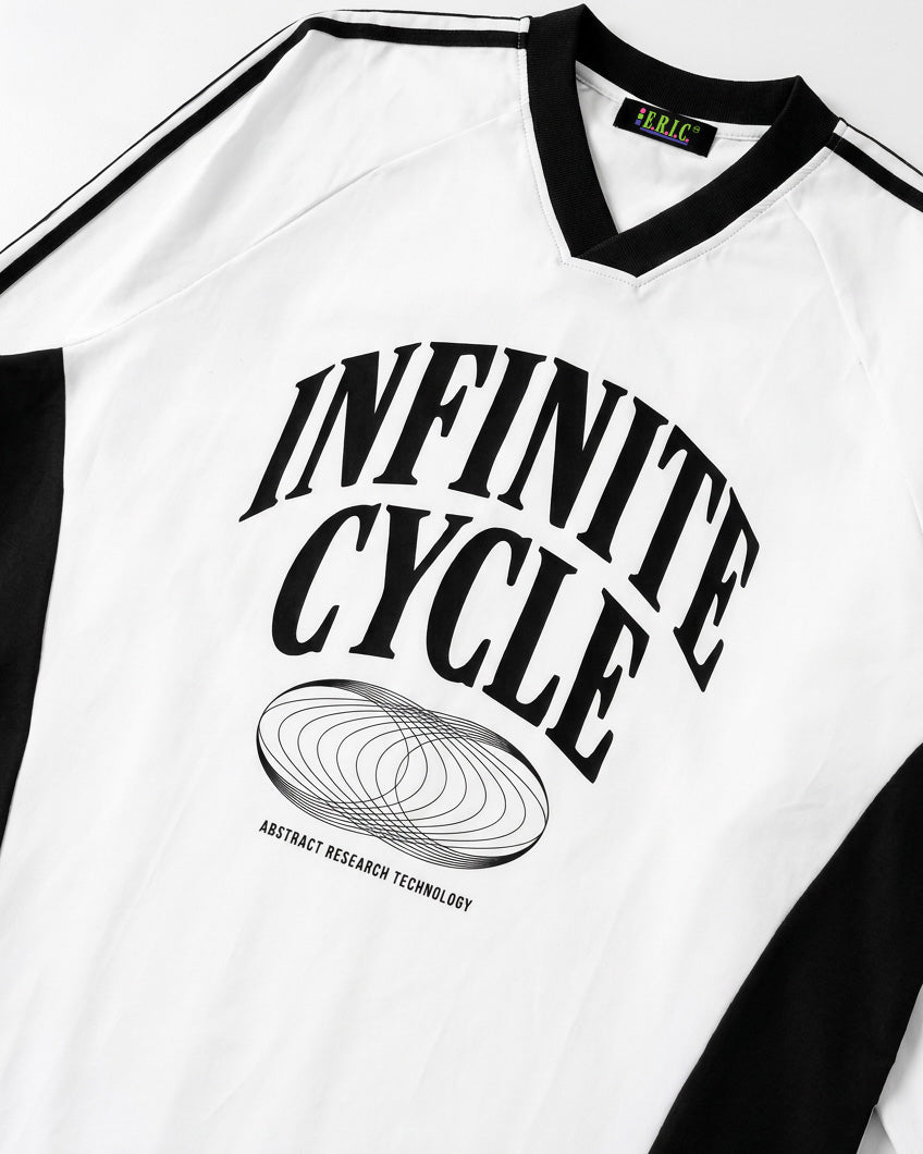 Infinite Cycle Color-Block V-Neck Long-Sleeve Tee