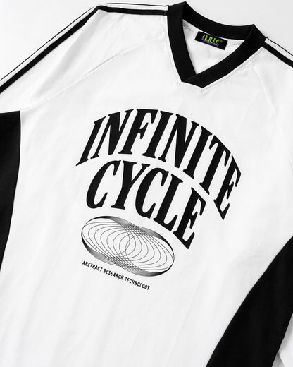 Infinite Cycle Color-Block V-Neck Long-Sleeve Tee