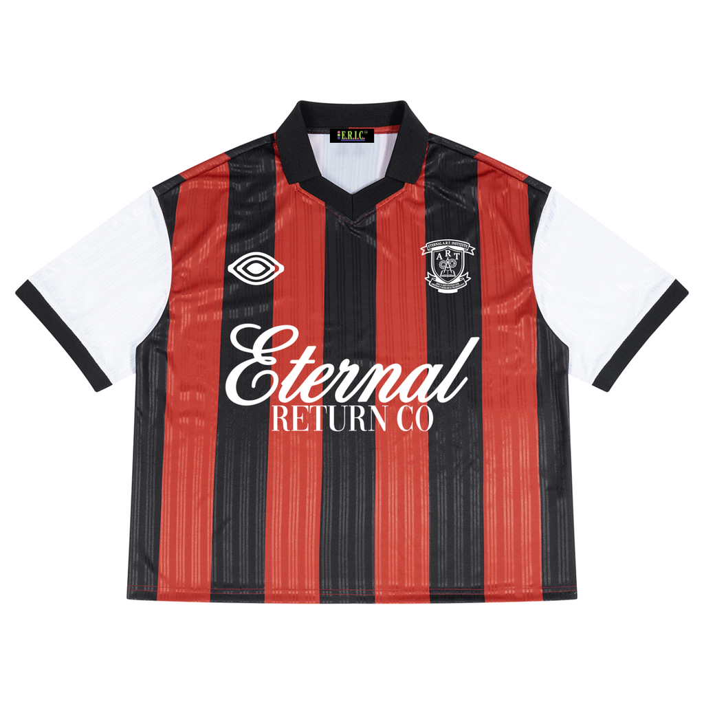 Unisex Boxy Striped Collared Soccer Jersey