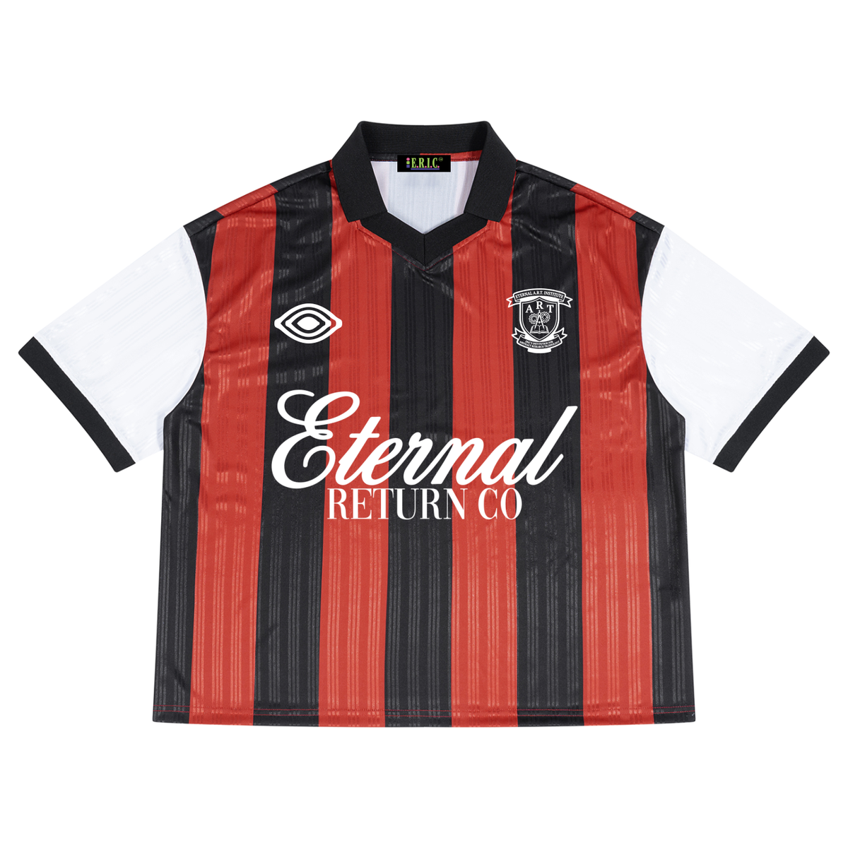 Unisex Boxy Striped Collared Soccer Jersey