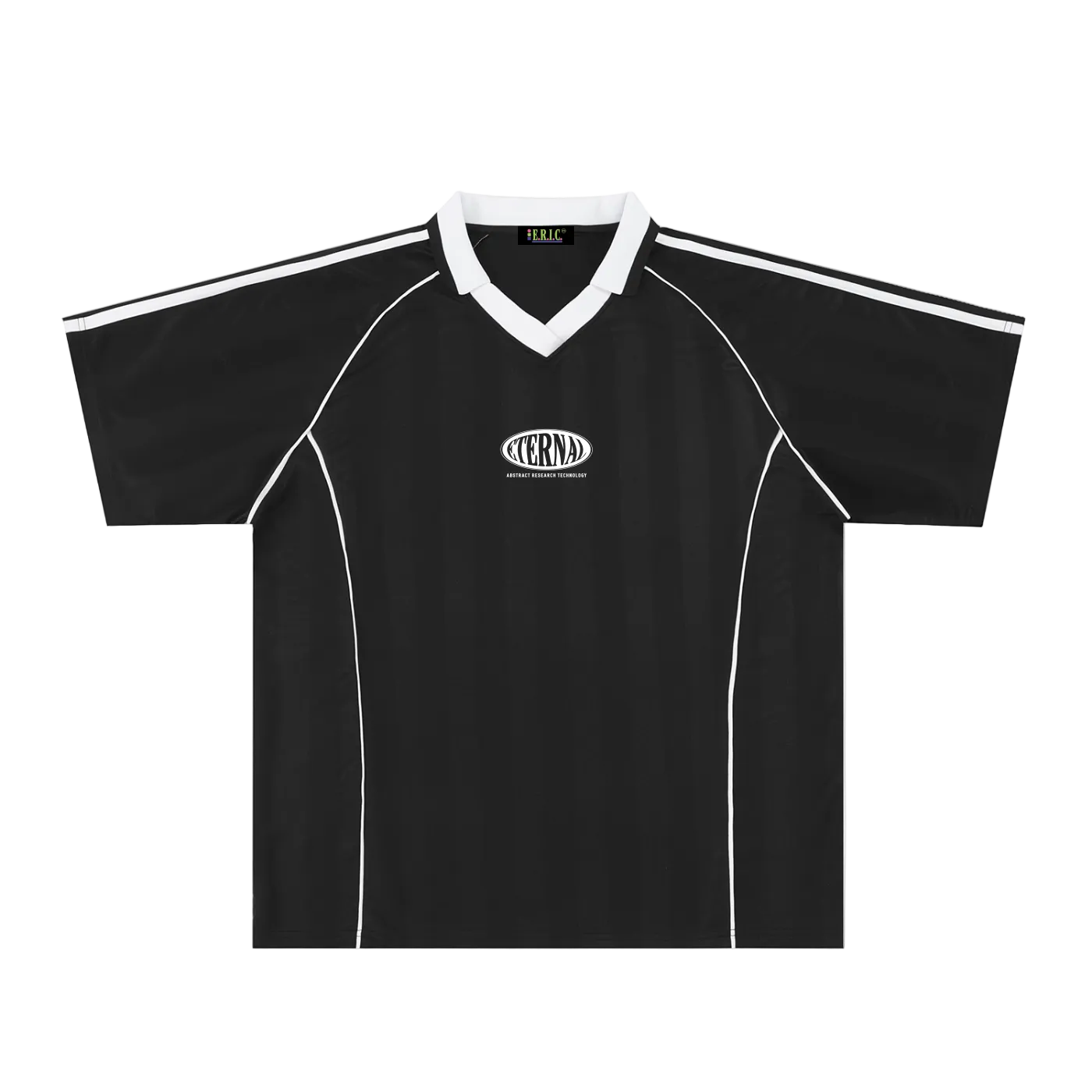 Oval Logo Shadow Stripe Collared Soccer Jersey