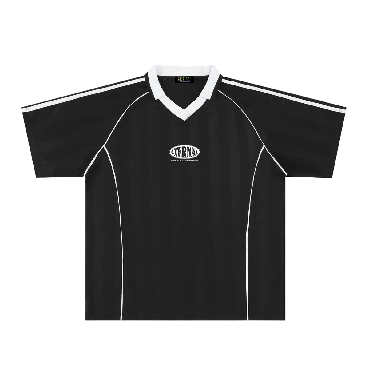 Oval Logo Shadow Stripe Collared Soccer Jersey