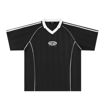 Oval Logo Shadow Stripe Collared Soccer Jersey