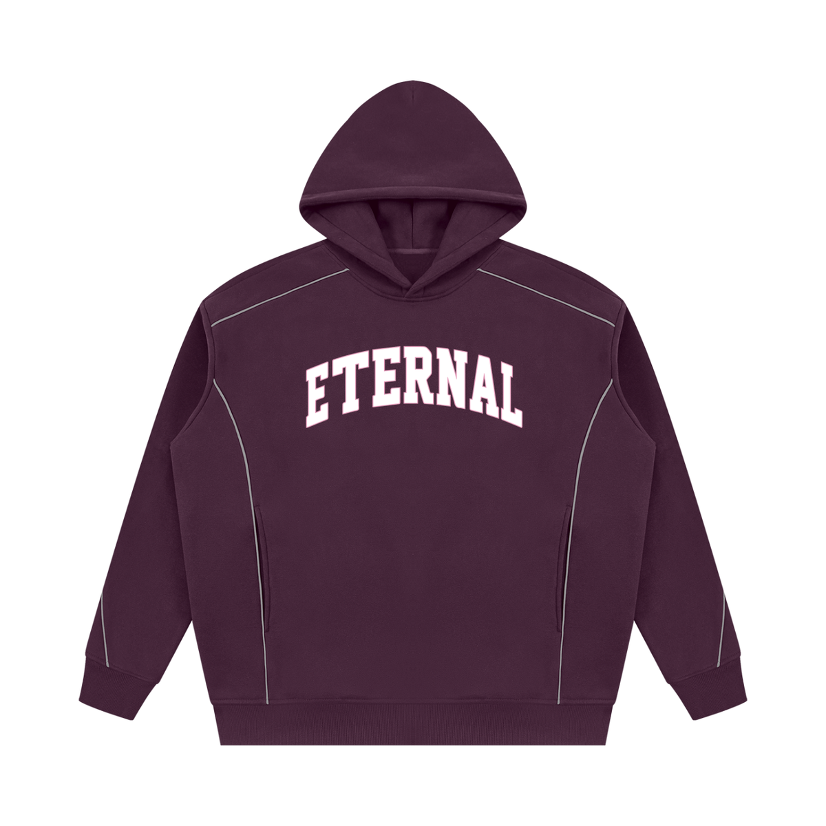 Unisex Oversized Piping Fleece Hoodie