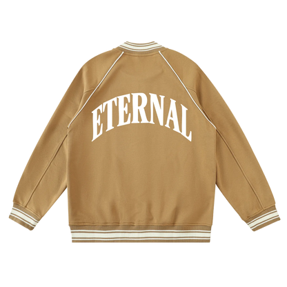 ETERNAL Contrast Trim Raglan Varsity Jacket