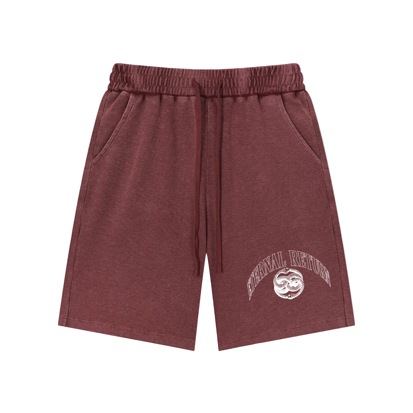 Serpent Mineral Wash Waffle Knit Shorts