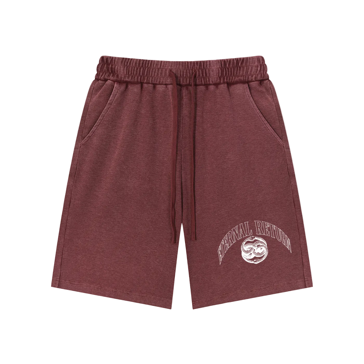 Serpent Mineral Wash Waffle Knit Shorts
