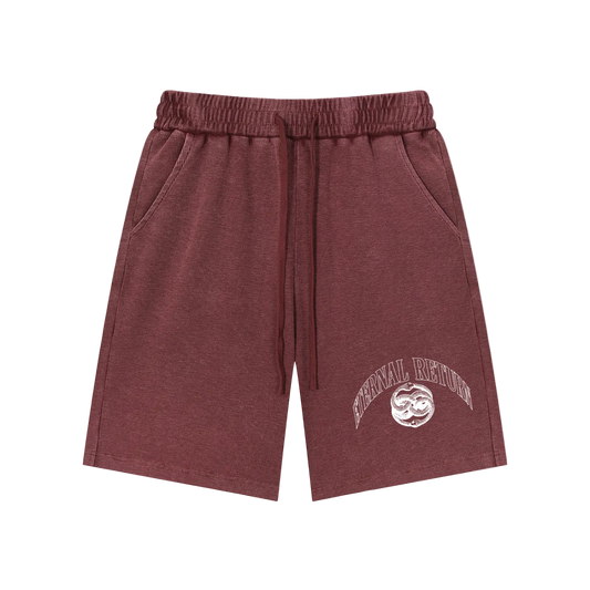 Serpent Mineral Wash Waffle Knit Shorts