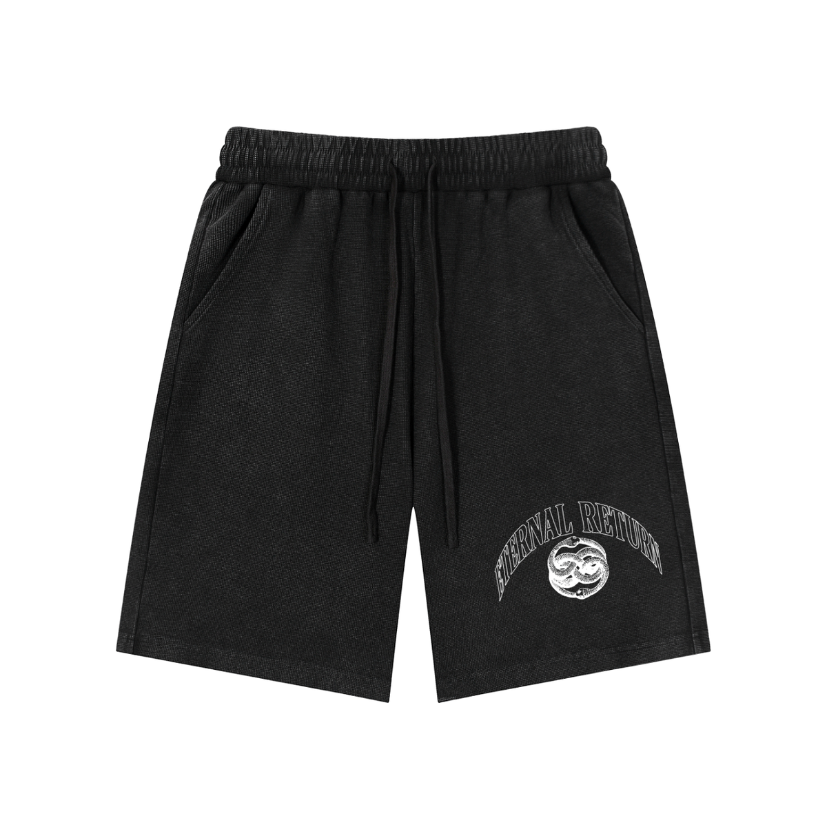 Serpent Mineral Wash Waffle Knit Shorts