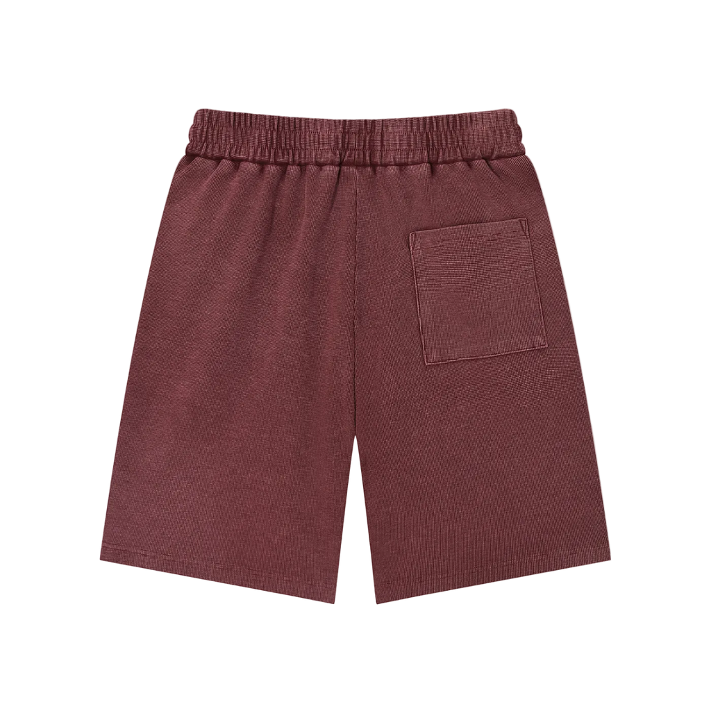 Serpent Mineral Wash Waffle Knit Shorts