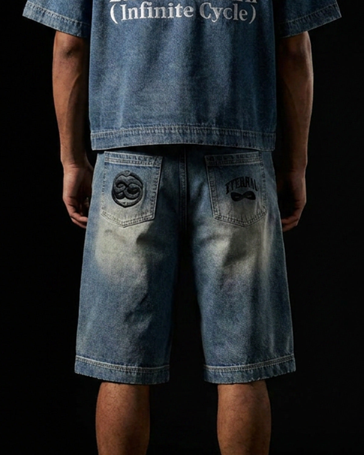 Vintage Wash Baggy Denim Shorts