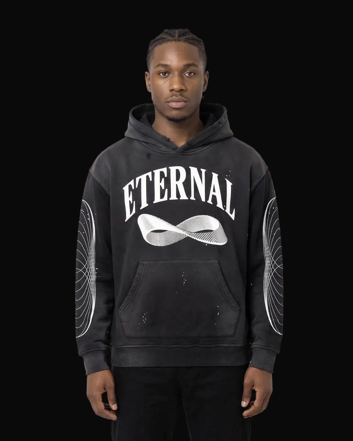 Möbius Vintage Washed Frayed Fleece Hoodie