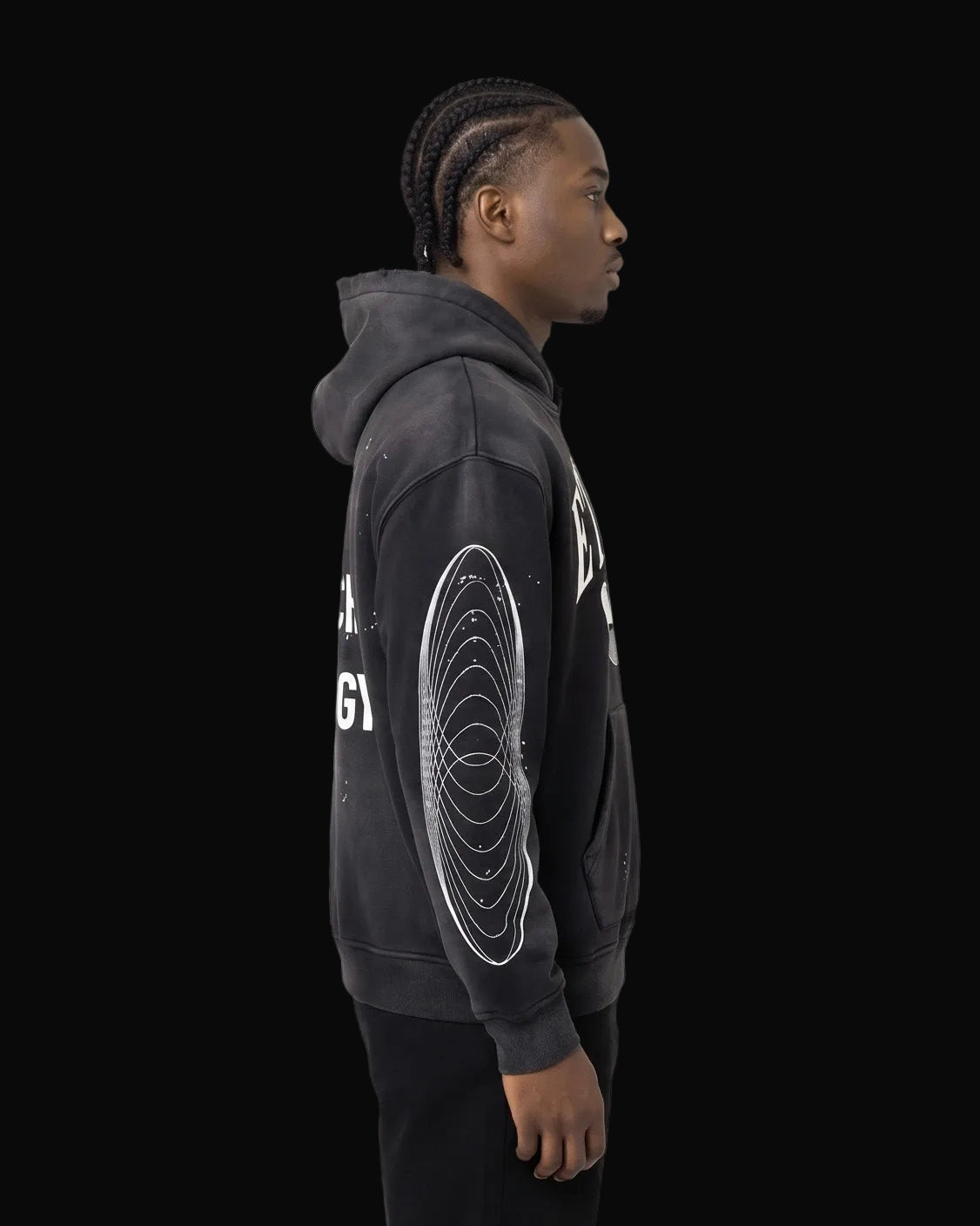 Möbius Vintage Washed Frayed Fleece Hoodie