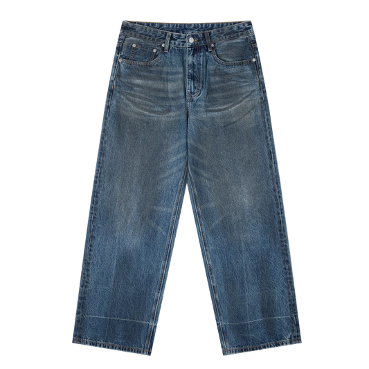Vintage Wash Baggy Denim Jeans