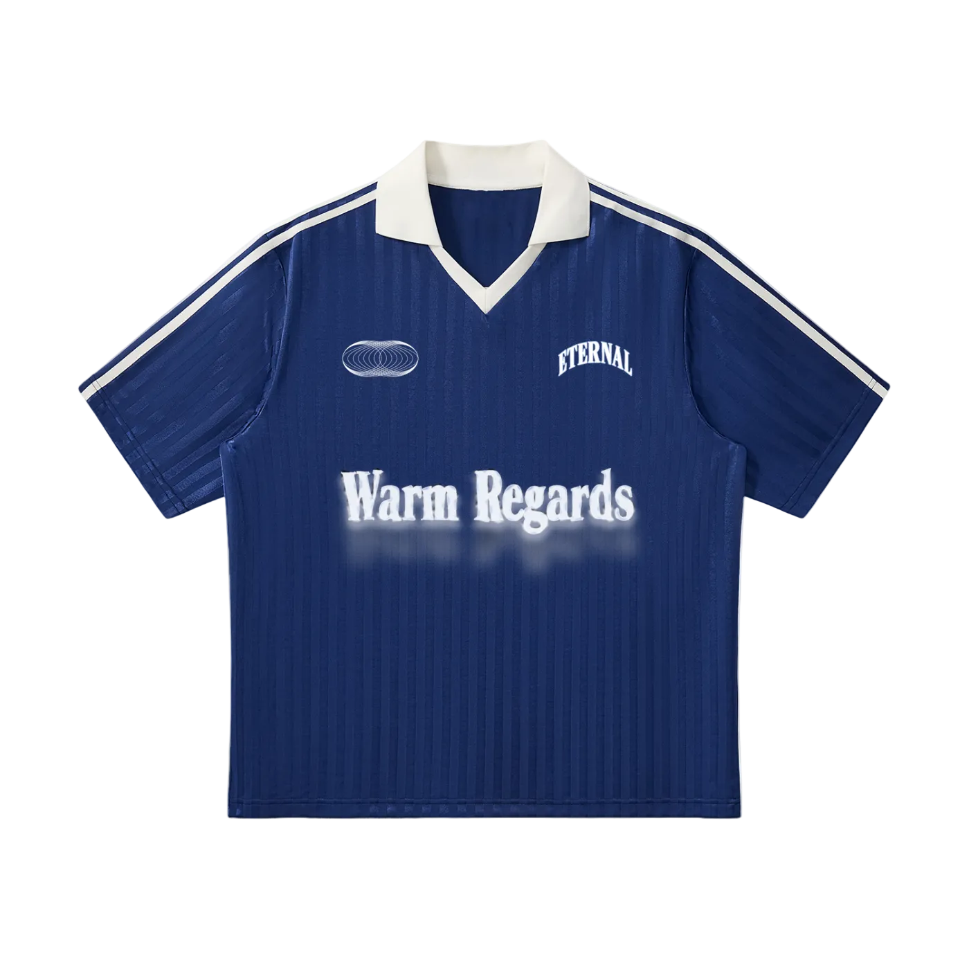 Warm Regards Contrast Collar Striped Soccer Jersey