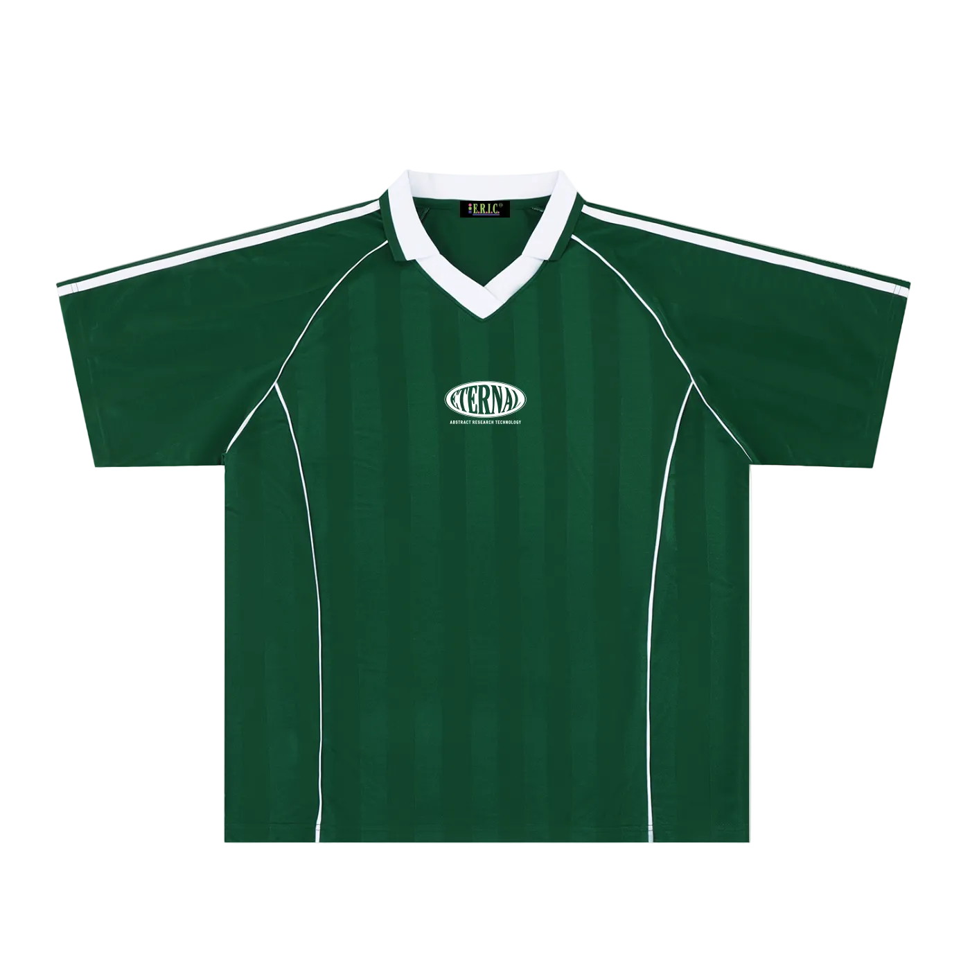 Oval Logo Shadow Stripe Collared Soccer Jersey