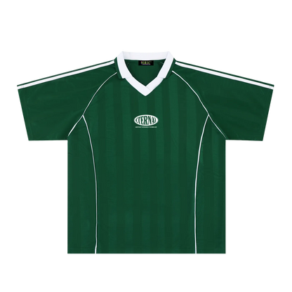 Oval Logo Shadow Stripe Collared Soccer Jersey