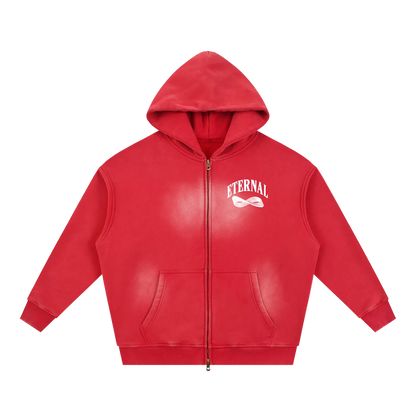 Möbius Sunfade Zip Boxy Fleece Hoodie