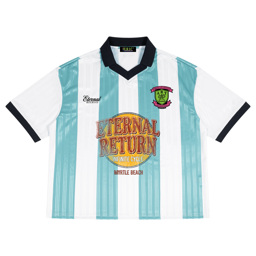 Planet Eternal Boxy Striped Collared Soccer Jersey