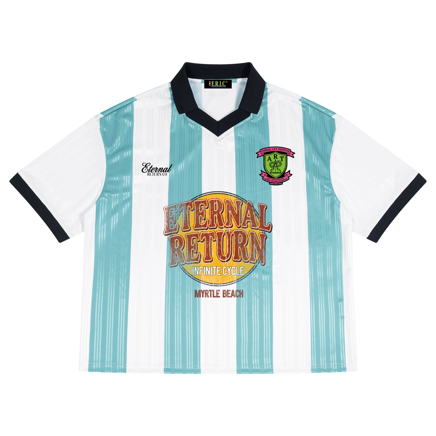 Planet Eternal Boxy Striped Collared Soccer Jersey