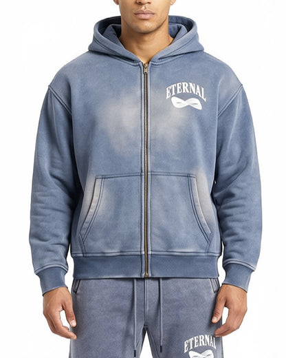 Möbius Sunfade Zip Boxy Fleece Hoodie