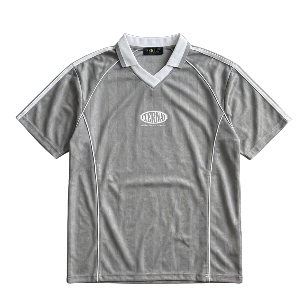 Oval Logo Shadow Stripe Collared Soccer Jersey