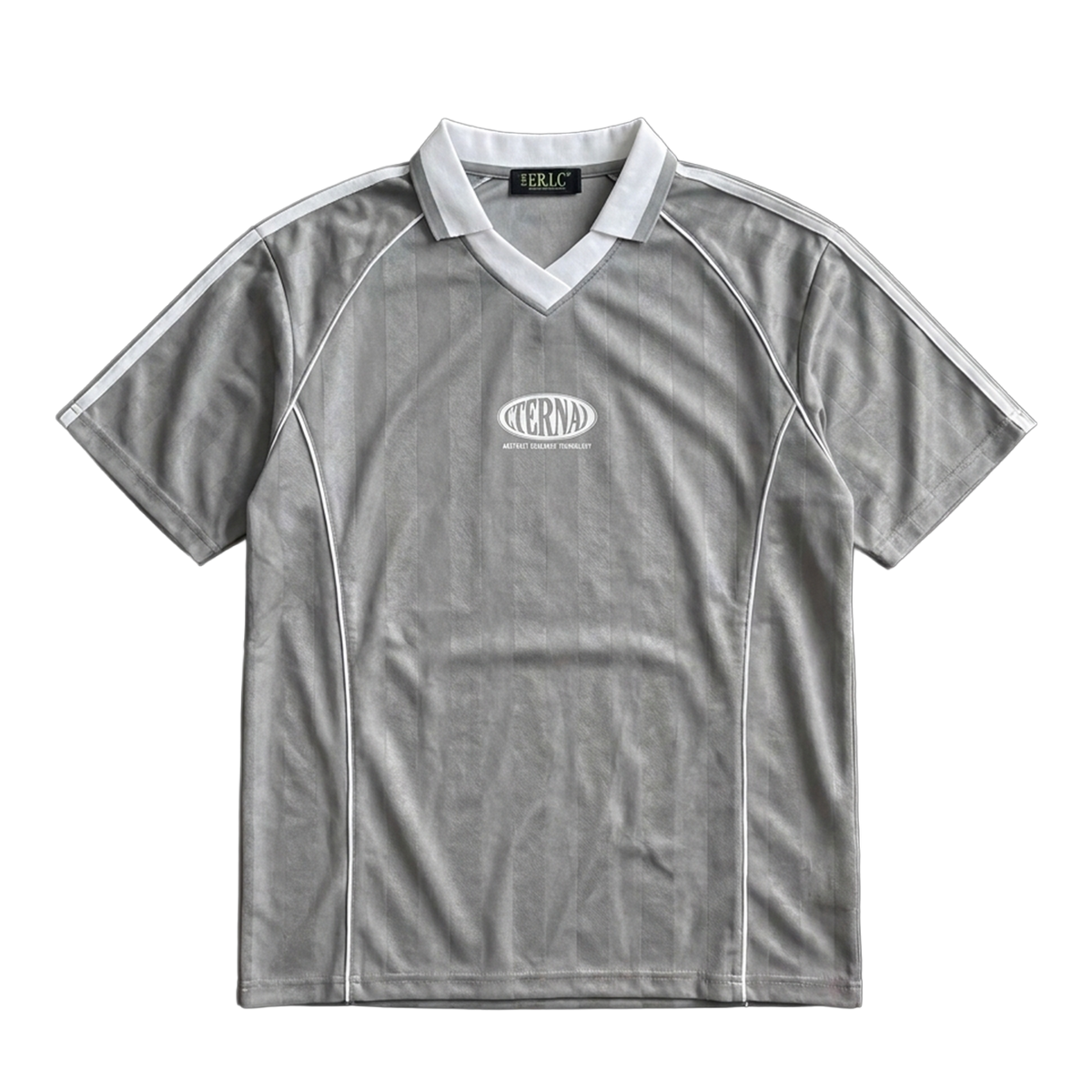 Oval Logo Shadow Stripe Collared Soccer Jersey