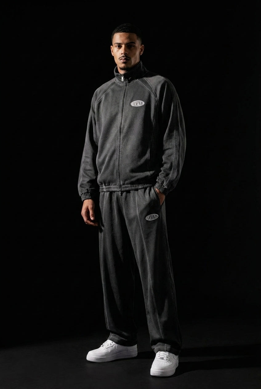 Oval Logo Vintage Wash Full Zip Mesh Jacket