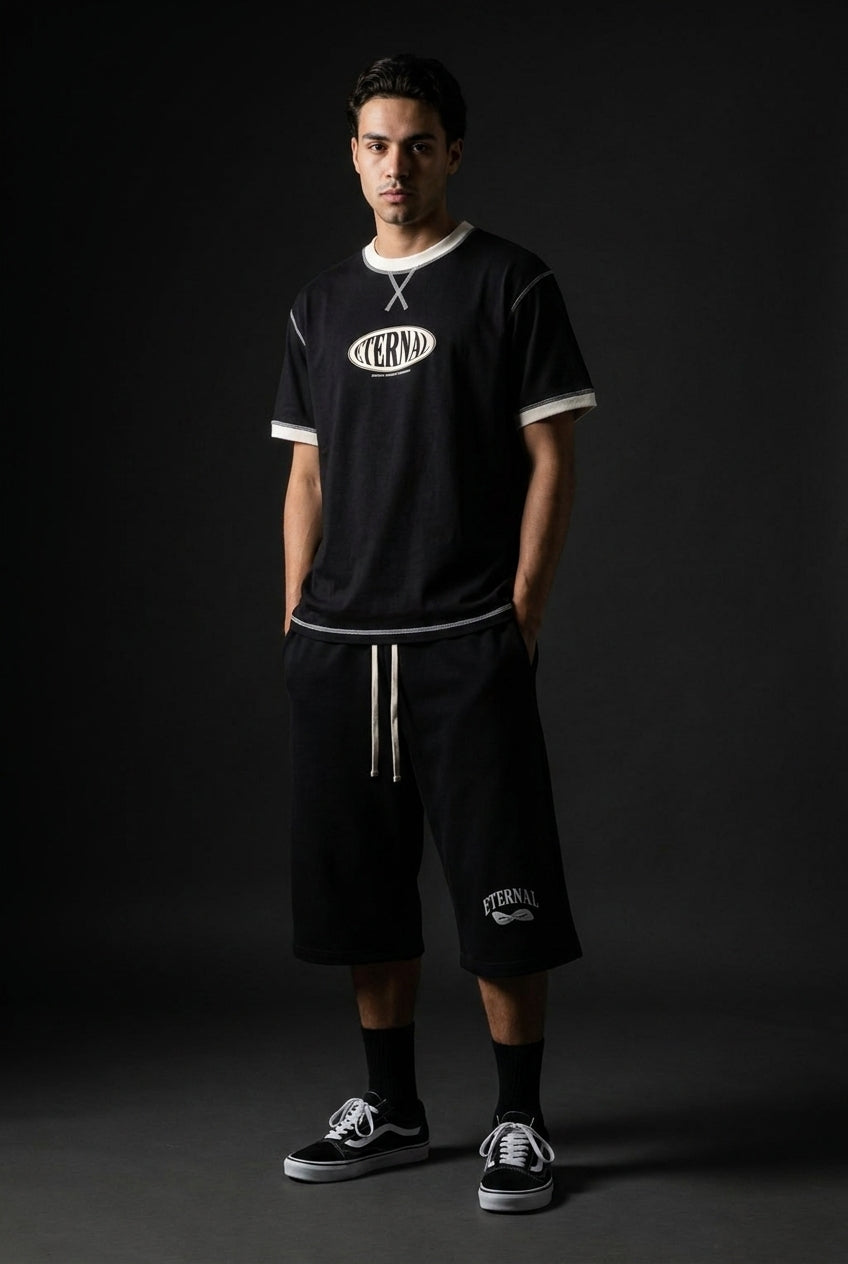Oval Logo Contrast-Stitched Cotton Tee
