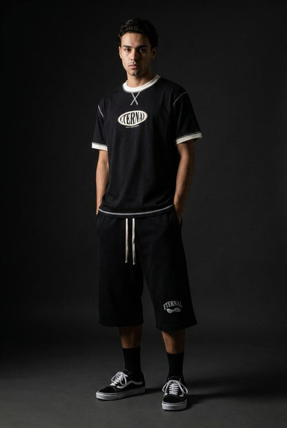 Oval Logo Contrast-Stitched Cotton Tee