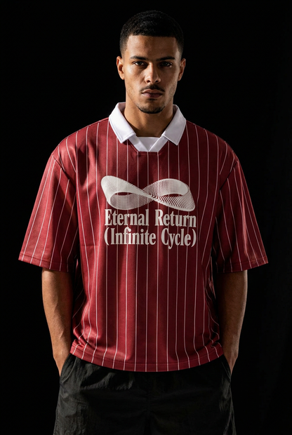 Classic Logo Pinstripe Collared Soccer Jersey