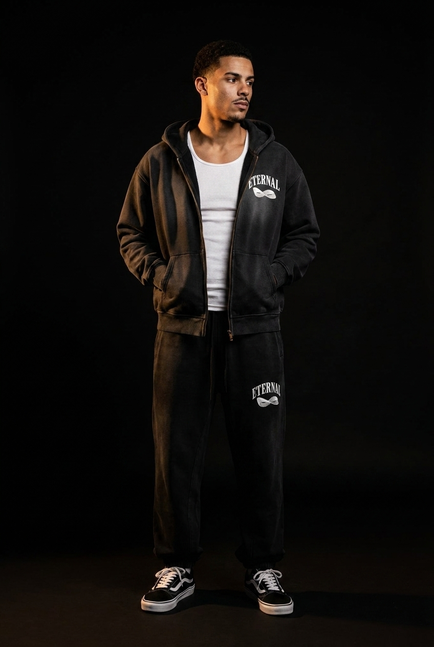 Möbius Sunfade Zip Boxy Fleece Hoodie