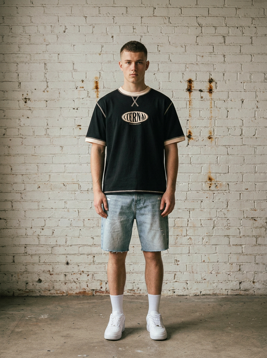 Oval Logo Contrast-Stitched Cotton Tee