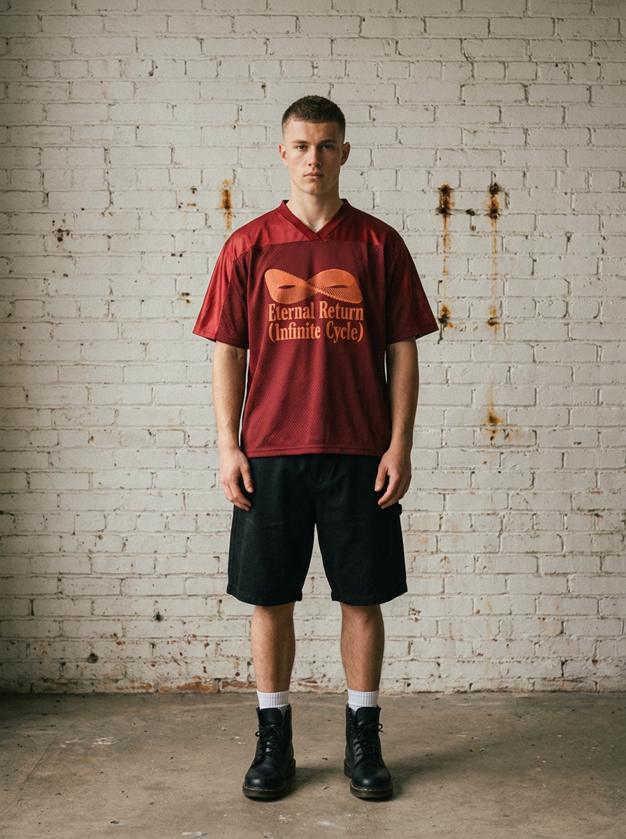 Classic Logo Mesh V-Neck Soccer Jersey