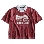 Classic Logo Pinstripe Collared Soccer Jersey