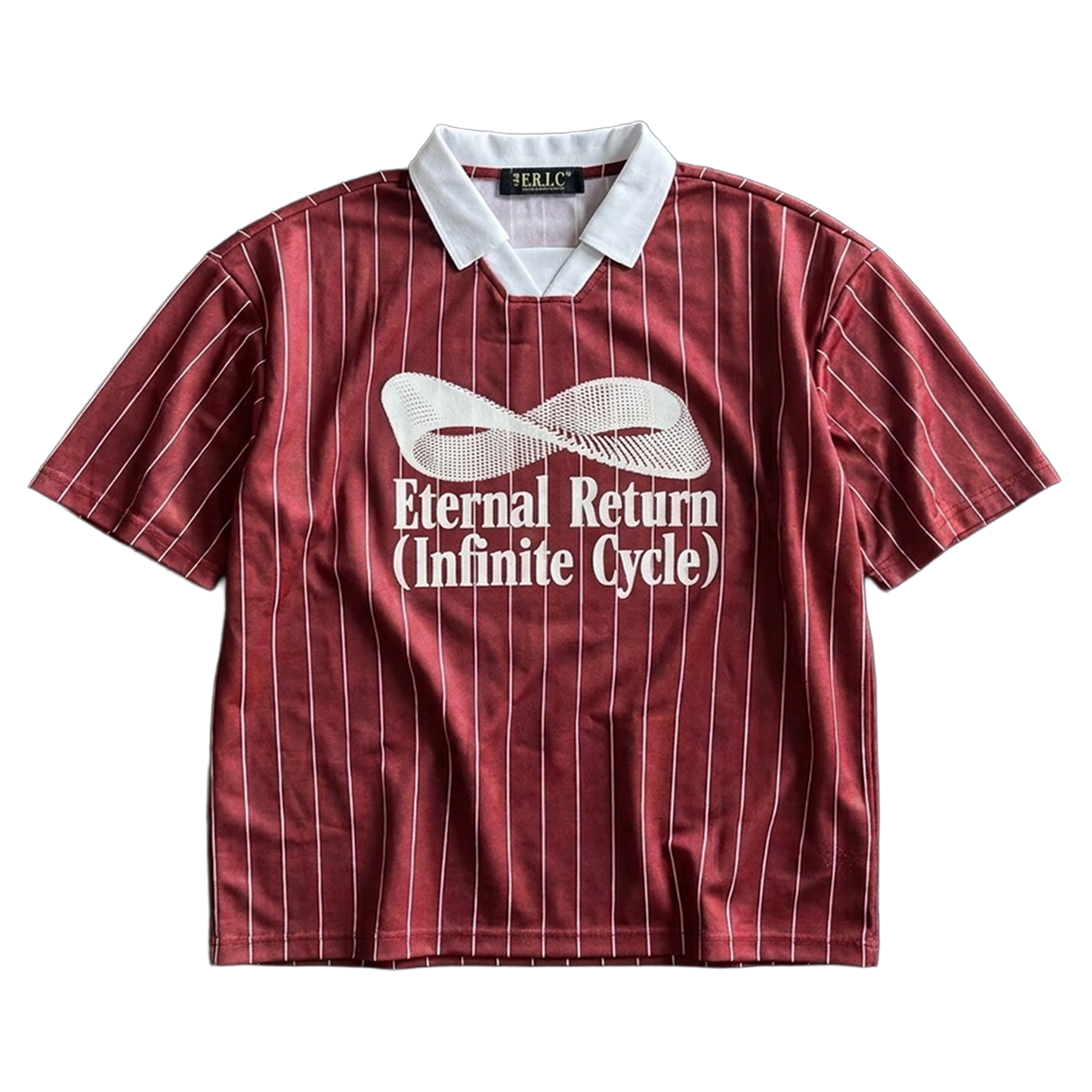 Classic Logo Pinstripe Collared Soccer Jersey